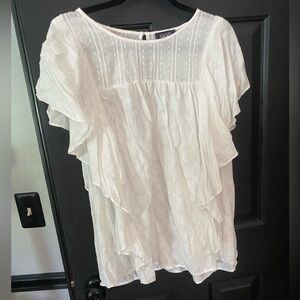 White Ruffled Blouse